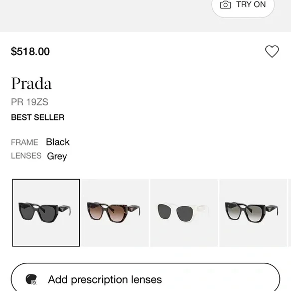 Prada Glossy Black Cat-Eye Sunglasses - Picture 13 of 15